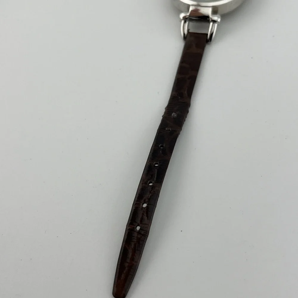 Bay Studio‎ Watch Women 32mm Silver Case Petite Leather Band- New Battery